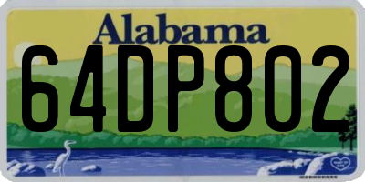 AL license plate 64DP802
