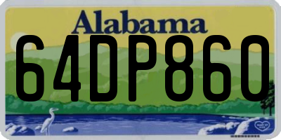AL license plate 64DP860