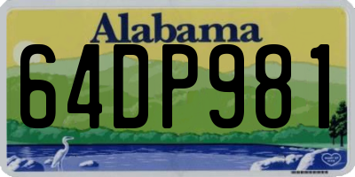 AL license plate 64DP981