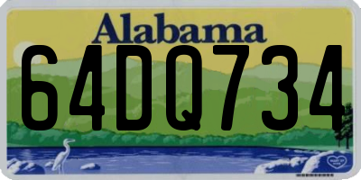 AL license plate 64DQ734