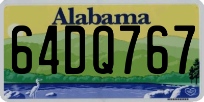 AL license plate 64DQ767
