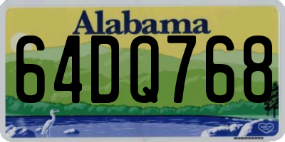AL license plate 64DQ768