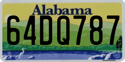 AL license plate 64DQ787