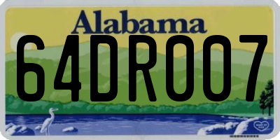 AL license plate 64DR007