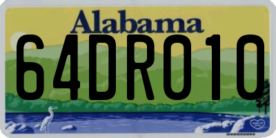 AL license plate 64DR010
