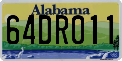 AL license plate 64DR011