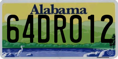AL license plate 64DR012