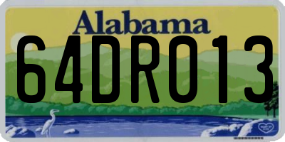 AL license plate 64DR013