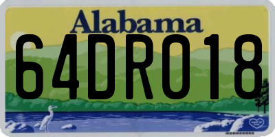 AL license plate 64DR018