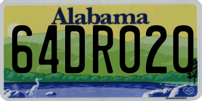 AL license plate 64DR020