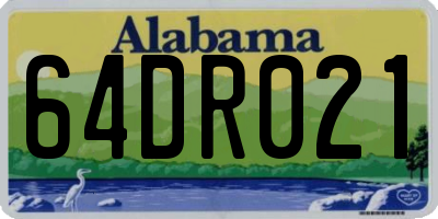 AL license plate 64DR021