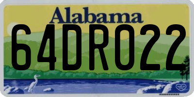 AL license plate 64DR022