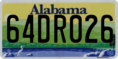 AL license plate 64DR026
