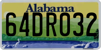 AL license plate 64DR032