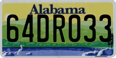 AL license plate 64DR033
