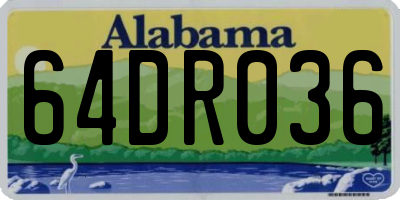 AL license plate 64DR036