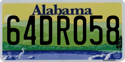 AL license plate 64DR058