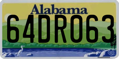 AL license plate 64DR063