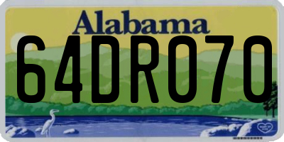 AL license plate 64DR070