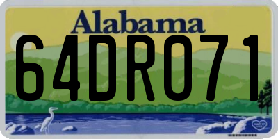 AL license plate 64DR071