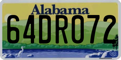 AL license plate 64DR072