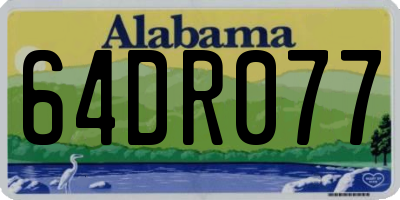 AL license plate 64DR077
