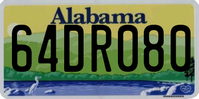 AL license plate 64DR080