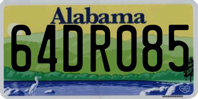 AL license plate 64DR085