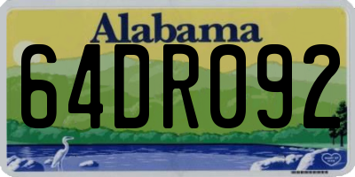 AL license plate 64DR092