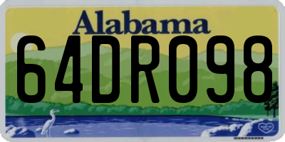 AL license plate 64DR098