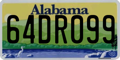 AL license plate 64DR099