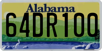 AL license plate 64DR100