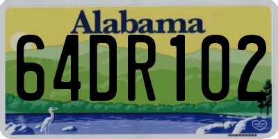 AL license plate 64DR102