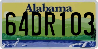 AL license plate 64DR103