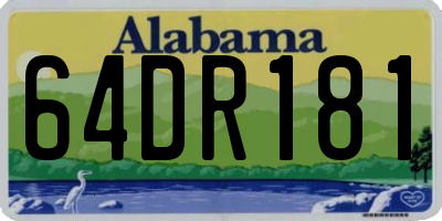 AL license plate 64DR181