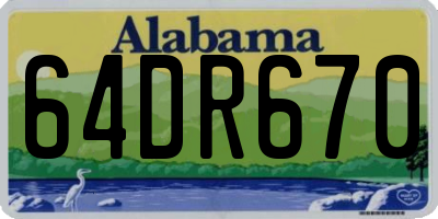 AL license plate 64DR670