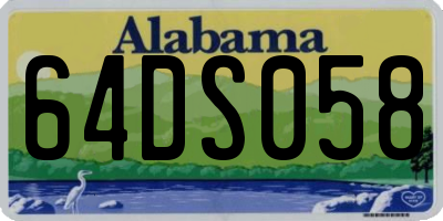 AL license plate 64DS058