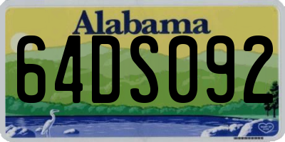 AL license plate 64DS092