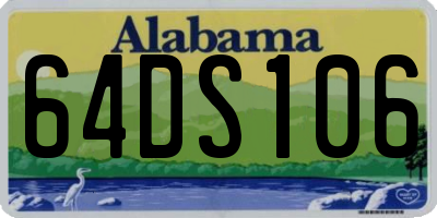 AL license plate 64DS106