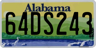 AL license plate 64DS243