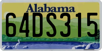 AL license plate 64DS315