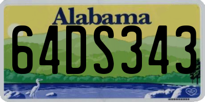 AL license plate 64DS343