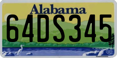 AL license plate 64DS345