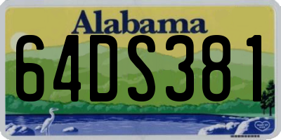 AL license plate 64DS381