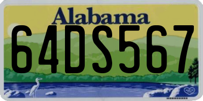 AL license plate 64DS567
