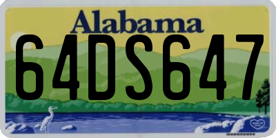 AL license plate 64DS647