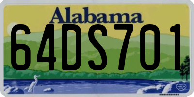 AL license plate 64DS701