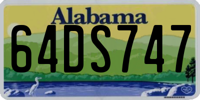 AL license plate 64DS747