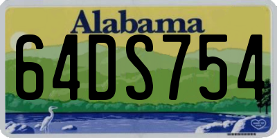 AL license plate 64DS754