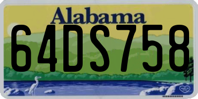 AL license plate 64DS758